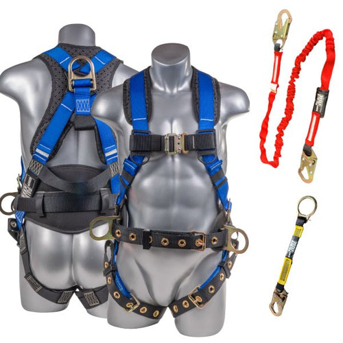 Palmer Safety 5pt Safety Harness, 6ft Safety Lanyard, D-Ring Extender - A+ Roofing Tools